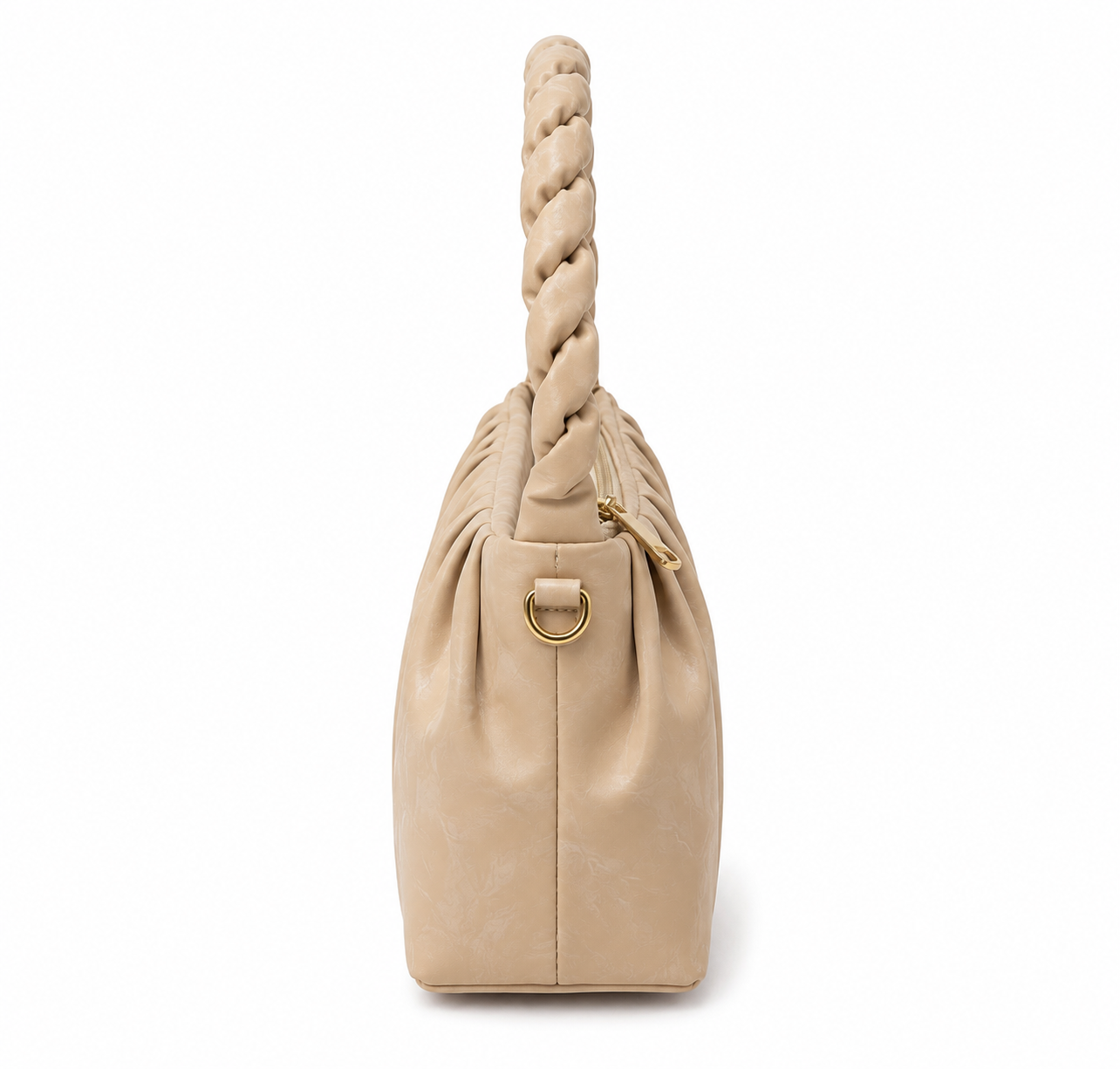 NAYARA Ruched Shoulder Bag for Women | Premium Vegan Leather | Convertible Shoulder & Crossbody Handbag