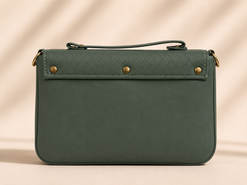 NAYARA Quilted Flap Shoulder Bag – Sage Green
