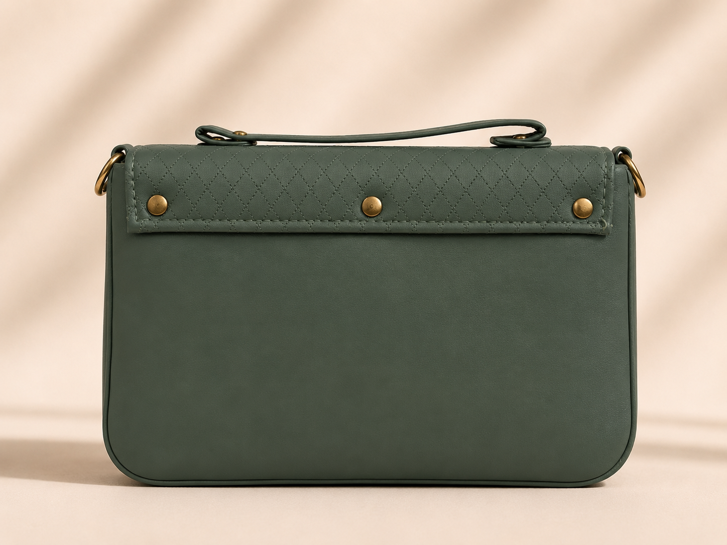 NAYARA Quilted Flap Shoulder Bag – Sage Green