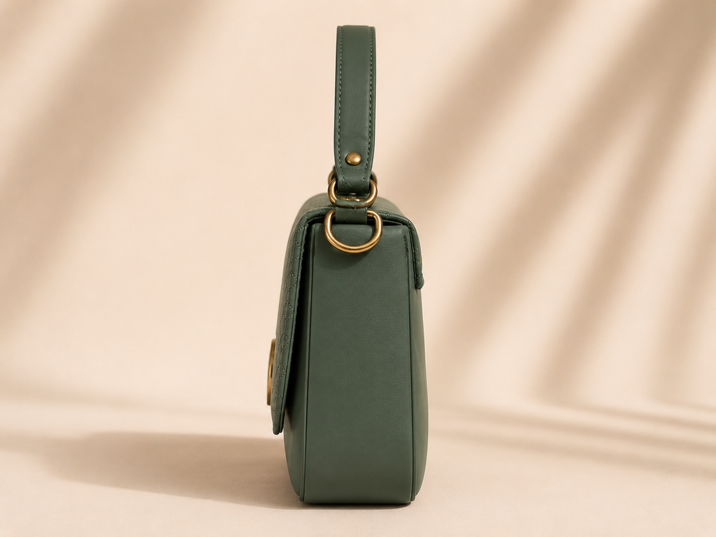 NAYARA Quilted Flap Shoulder Bag – Sage Green