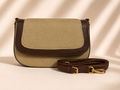 NAYARA Canvas Crossbody Sling Bag – Beige & Brown