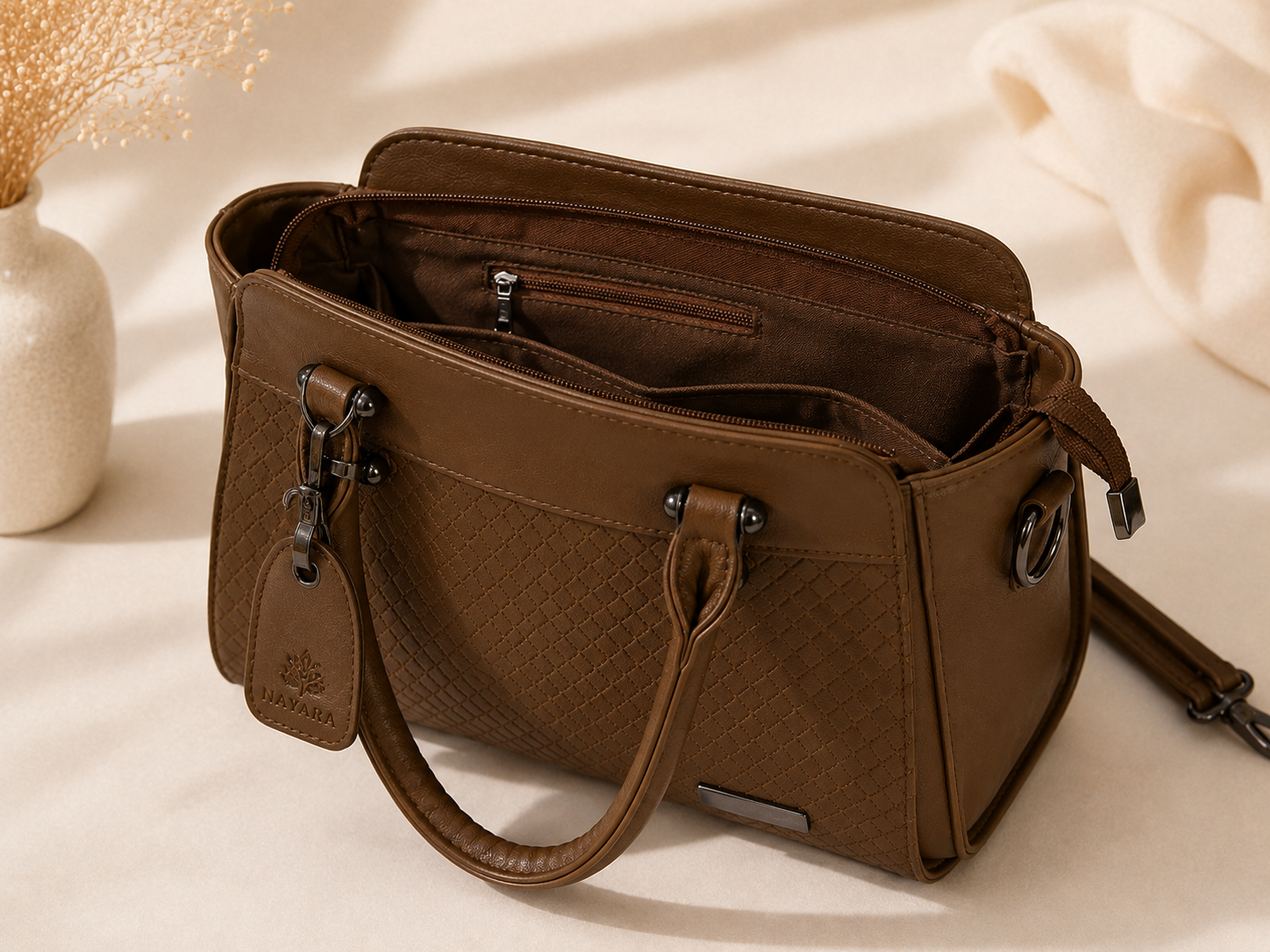 Nayara Signature Large Shoulder Handbag for Women | Premium Top Handle Satchel